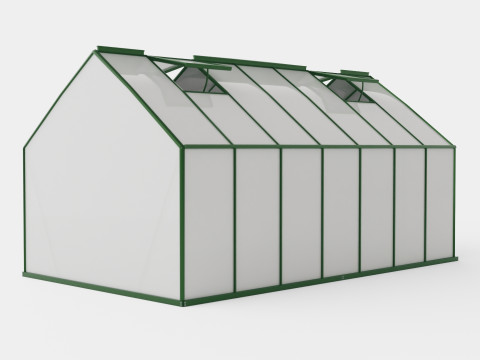 Greenhouse Merkur 11500 Glass Green 3D Model
