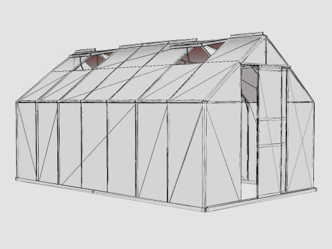 Greenhouse Merkur 11500 Glass Green 3D Model