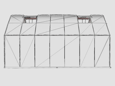 Теплица Merkur 11500 Стекло Зеленое 3D Модель