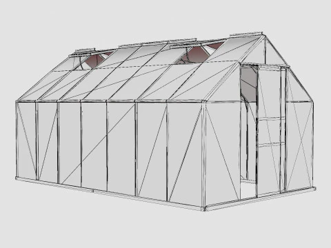 Greenhouse Merkur 11500 Poly ALU 3D Model