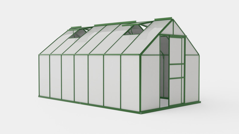 Greenhouse Merkur 6700 Glass Green 3Dモデル .c4d .max .obj .3ds .fbx .stl .blend 
