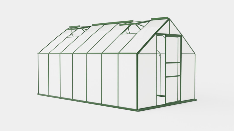 Greenhouse Merkur 6700 Poly Green 3D Model .c4d .max .obj .3ds .fbx .stl .blend 