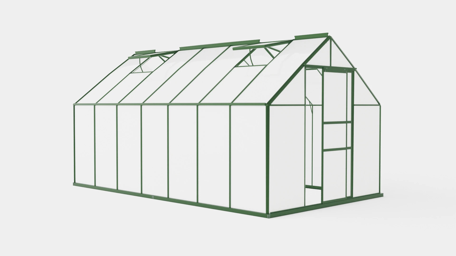 Greenhouse Merkur 6700 Poly Green 3D Model .c4d .max .obj .3ds .fbx .stl .blend 