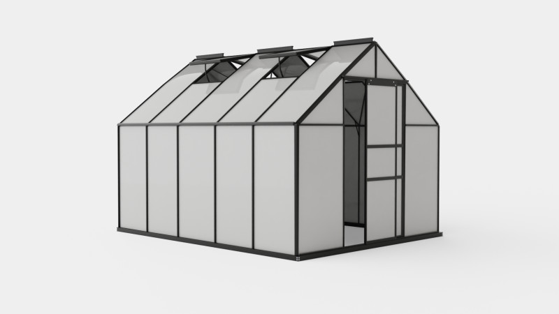 Greenhouse Merkur 8300 Glass Black 3D 모델 .c4d .max .obj .3ds .fbx .stl .blend