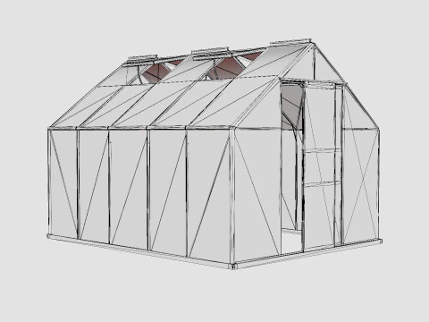 Greenhouse Merkur 8300 Poly Green 3D Model