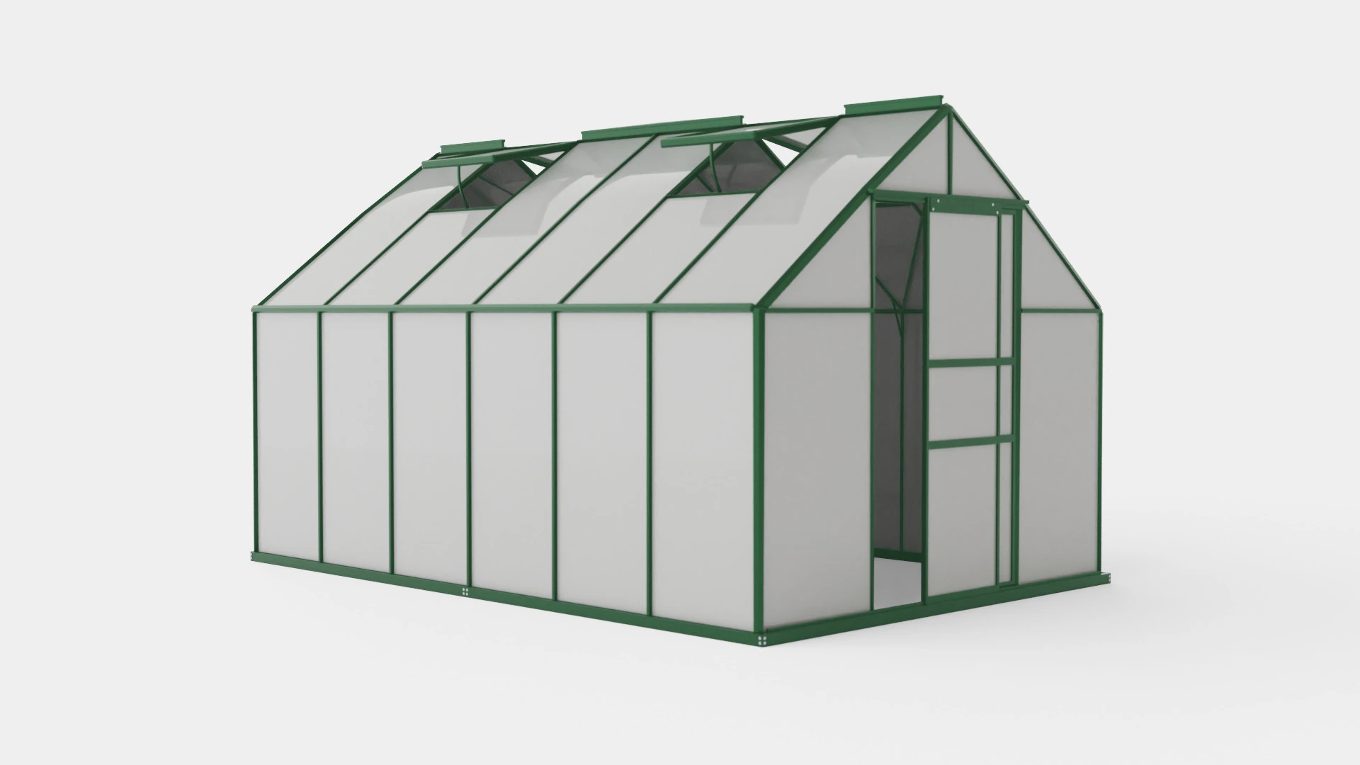 Greenhouse Merkur 9900 Glass Green 3D Model .c4d .max .obj .3ds .fbx .stl .blend 