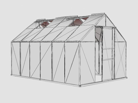 Greenhouse Merkur 9900 Glass Green 3D Model