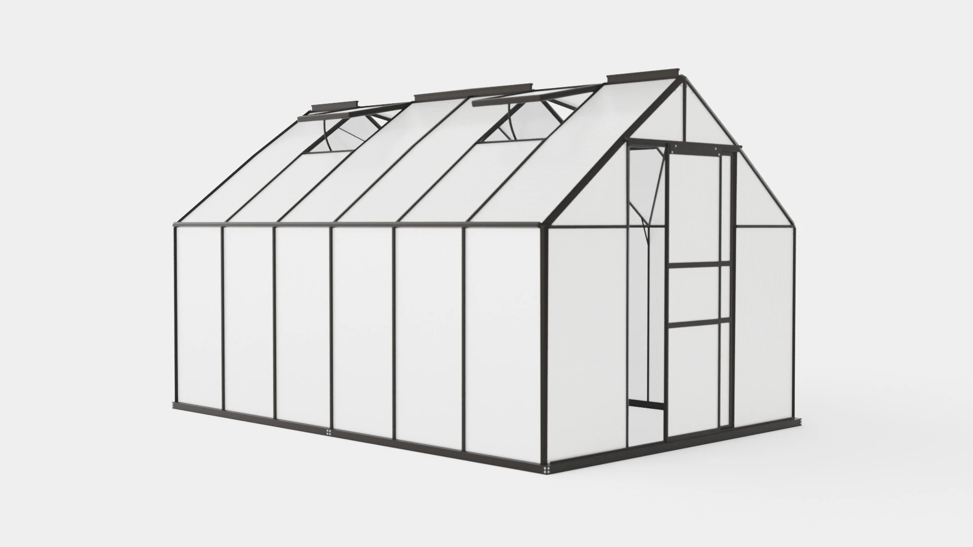 Greenhouse Merkur 9900 Poly Black 3D Model .c4d .max .obj .3ds .fbx .stl .blend 