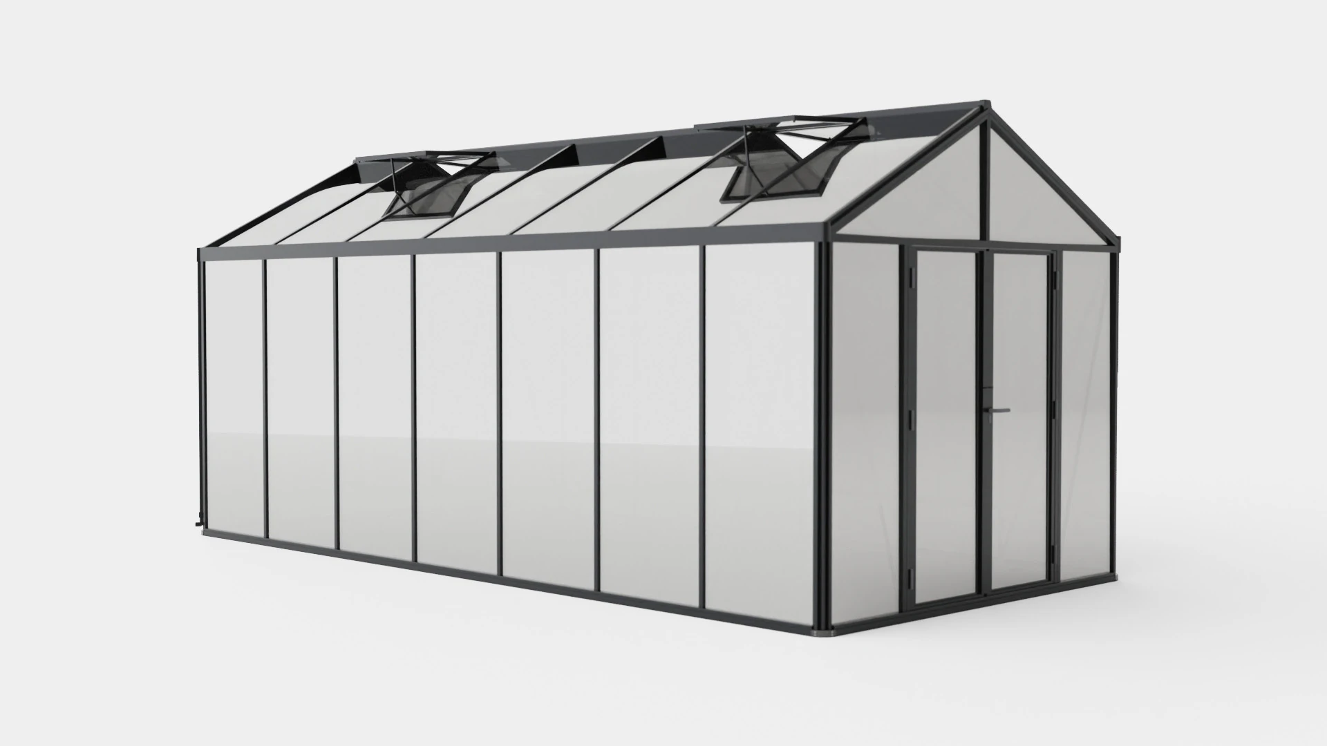 Greenhouse Poseidon 13800 Glass Black 3D Model .c4d .max .obj .3ds .fbx .stl .blend 