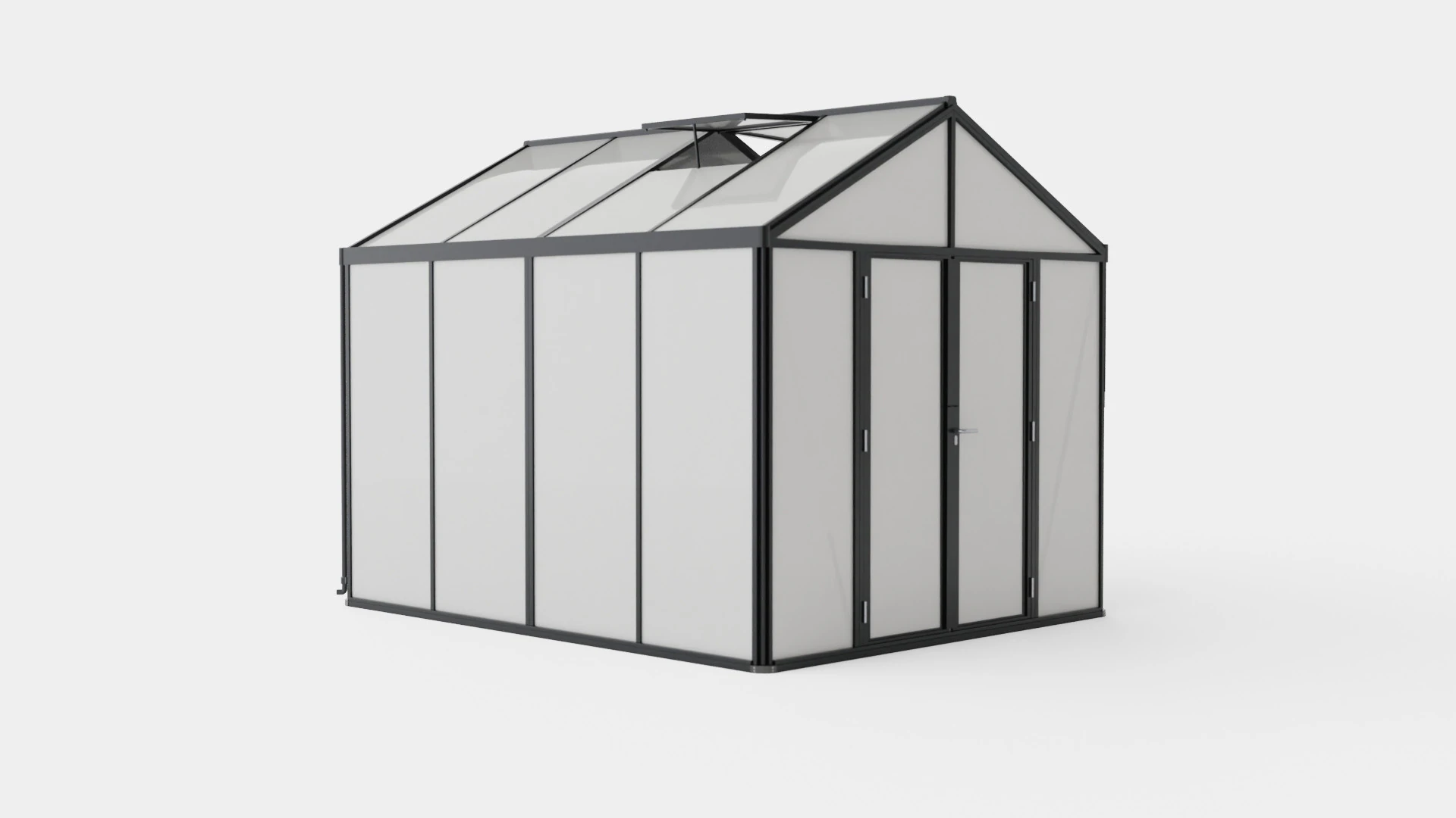Greenhouse Poseidon 8100 Glass Black 3D Model .c4d .max .obj .3ds .fbx .stl .blend 