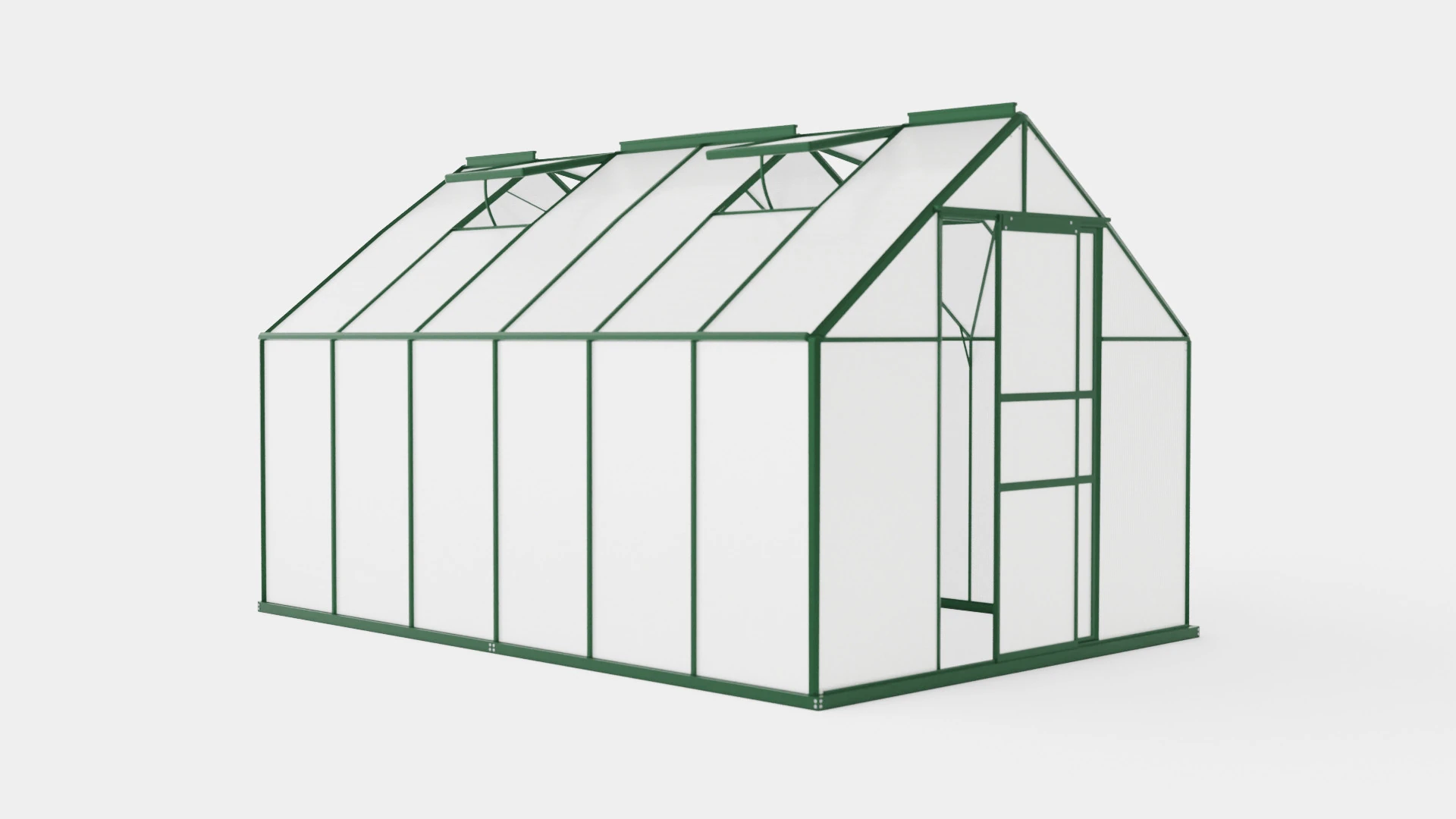 Greenhouse Sirius 13000 Glass Green 3D Model .c4d .max .obj .3ds .fbx .stl .blend 