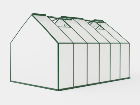 Greenhouse Sirius 13000 Glass Green 3D-Modell