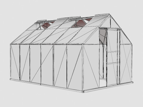 Greenhouse Sirius 13000 Glass Green 3D-Modell