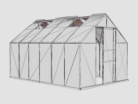 Greenhouse Sirius 13000 Glass Green 3D Model
