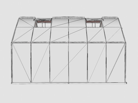 Greenhouse Sirius 13000 Glass Green 3D-Modell