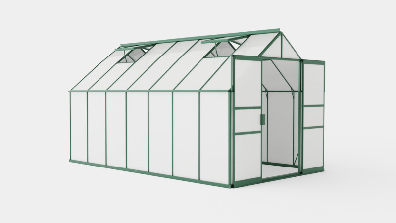 Greenhouse Uranus 11500 Glass Green 3D Model .c4d .max .obj .3ds .fbx .stl .blend 