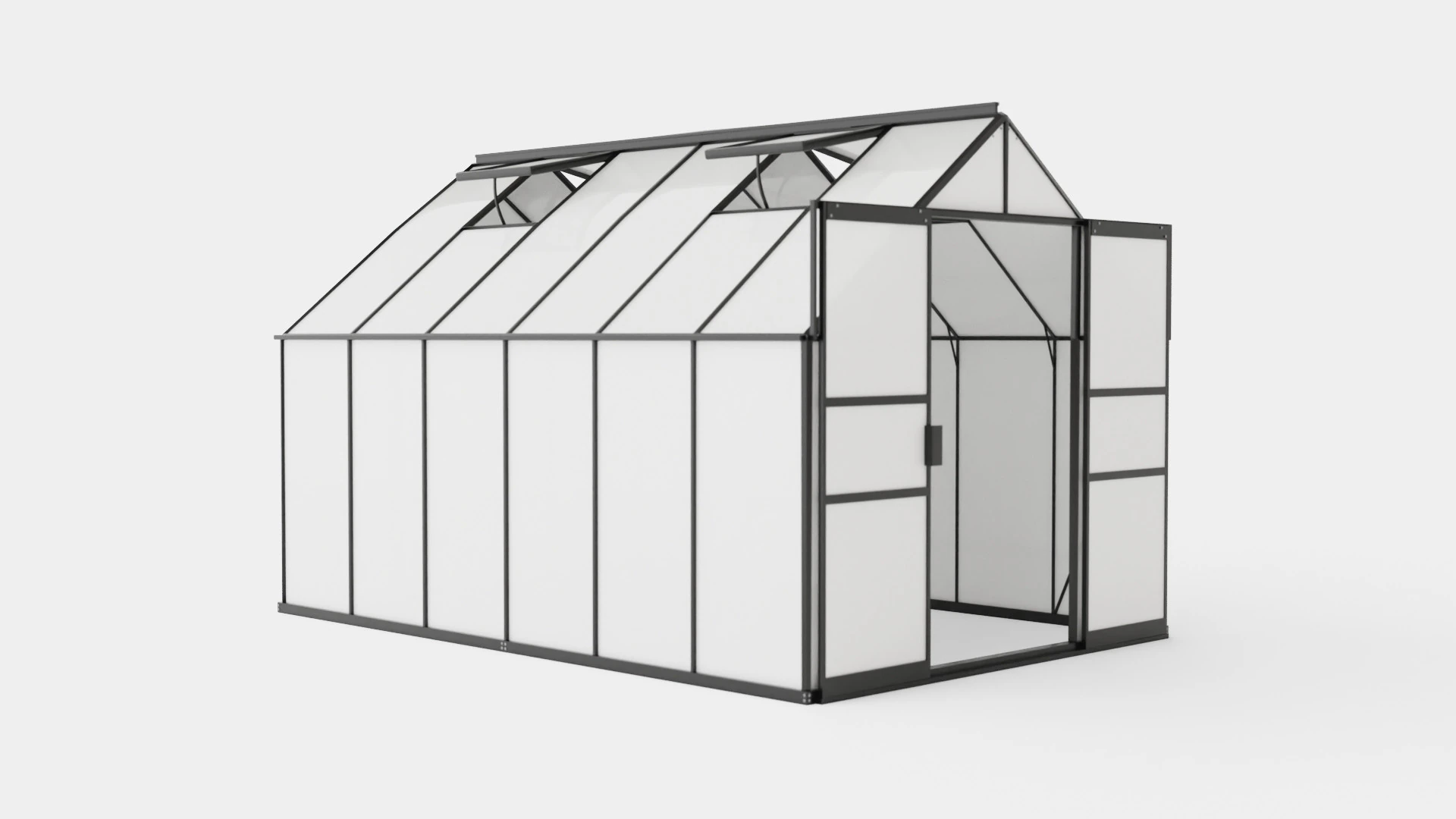 Greenhouse Uranus 9900 Glass Black 3D Model .c4d .max .obj .3ds .fbx .stl .blend