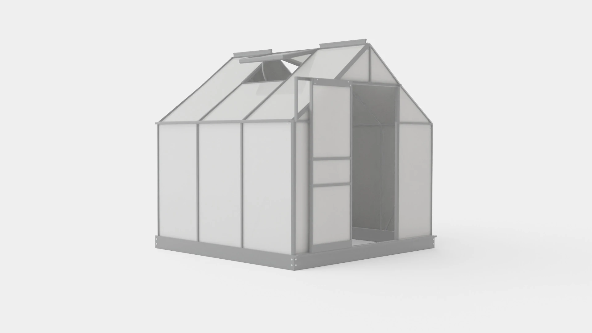 Greenhouse Venus 3800 Glass Grey 3D Model .c4d .max .obj .3ds .fbx .stl .blend 