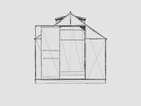 Rumah Kaca Venus 3800 Poli Hijau Model 3D