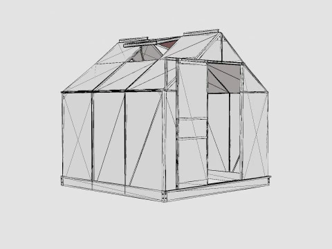 Rumah Kaca Venus 3800 Poli Hijau Model 3D