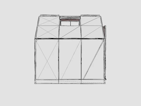 Rumah Kaca Venus 3800 Poli Hijau Model 3D