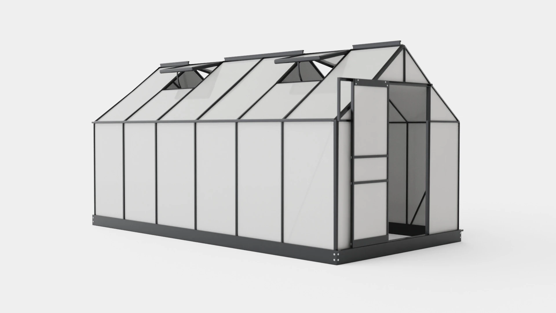 Greenhouse Venus 7500 Glass Black 3D Model .c4d .max .obj .3ds .fbx .stl .blend