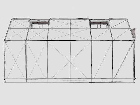 Greenhouse Venus 7500 Glass Black 3D Model