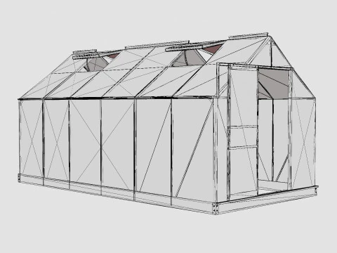 Greenhouse Venus 7500 Poly Black 3D Model