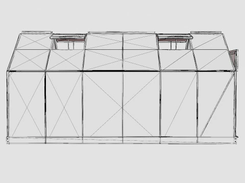 Greenhouse Venus 7500 Poly Black 3D Model