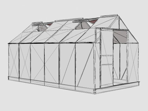 Invernadero Venus 7500 Poli Verde Modelo 3D