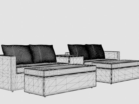 Havana Lounge Set 3D Model