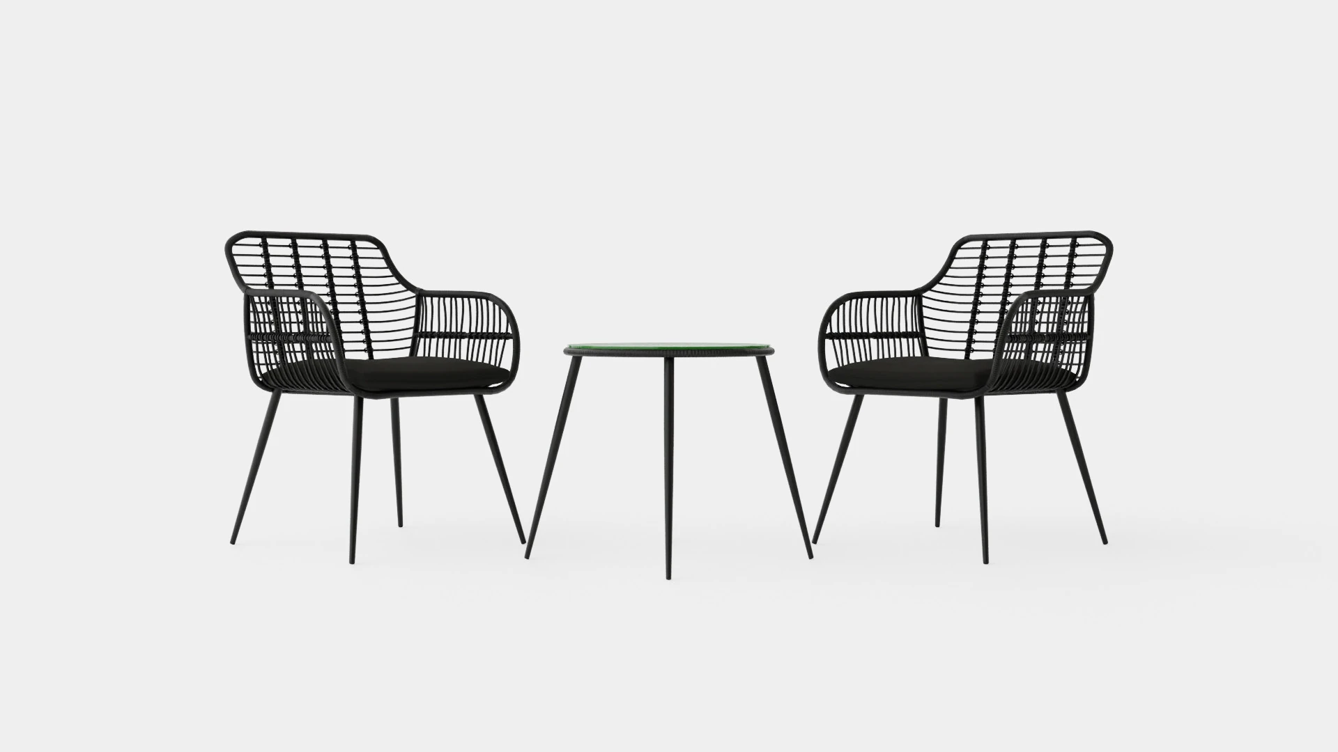 Juana Cafe Set Black 3D Model .c4d .max .obj .3ds .fbx .stl .blend