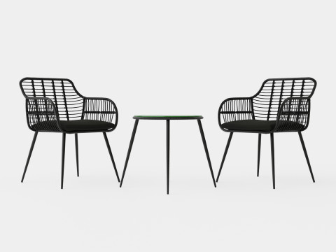 Juana Cafe Set Black 3D Model