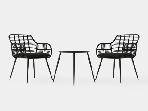 胡安娜咖啡厅套装黑色 3D 模型