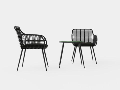 Juana Cafe Set Black 3D Model