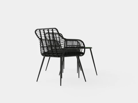 Juana Cafe Set Black 3D Model