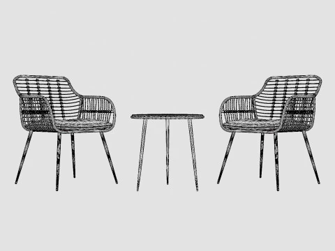 Juana Cafe Set Nature 3D Model