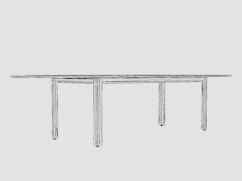 Lima extended rectangle table 3D Model