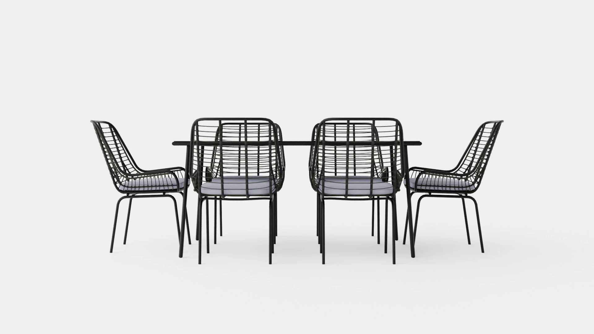 Livorno Dining Set 3D Model .c4d .max .obj .3ds .fbx .stl .blend