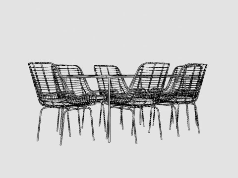 Livorno Dining Set 3D Model