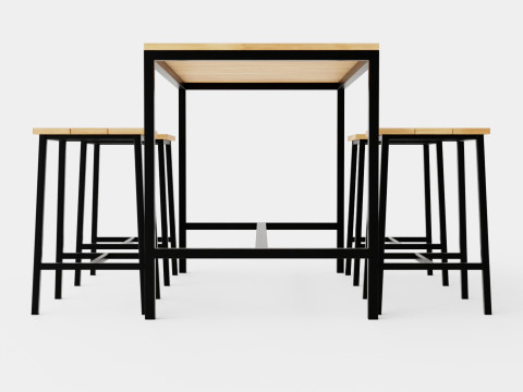 Lorca Nonwood Cafe Set 3D Model