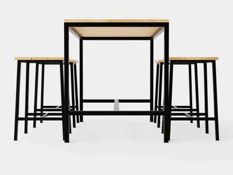 लोर्का नॉनवुड कैफे सेट 3D मॉडल