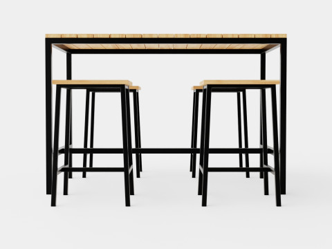 Lorca Nonwood Cafe Set 3Dモデル