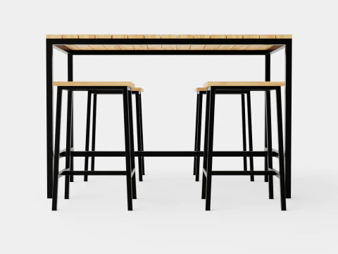 Lorca Nonwood Cafe Set 3D Model