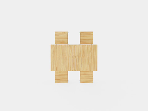 Lorca Nonwood Cafe Set 3Dモデル