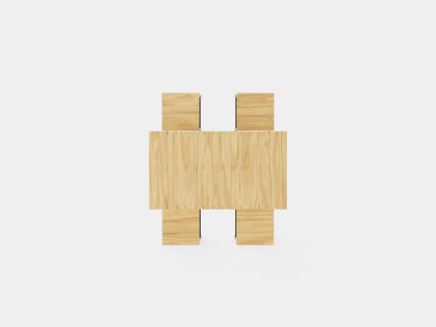 Lorca Nonwood Cafe Set 3D Model