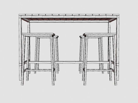 Lorca Nonwood Cafe Set 3Dモデル