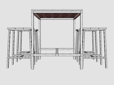 Lorca Nonwood Cafe Set 3Dモデル