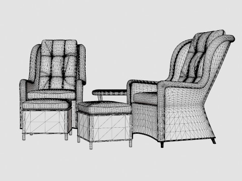 Lotus Lounge Duo Set 3D Модель