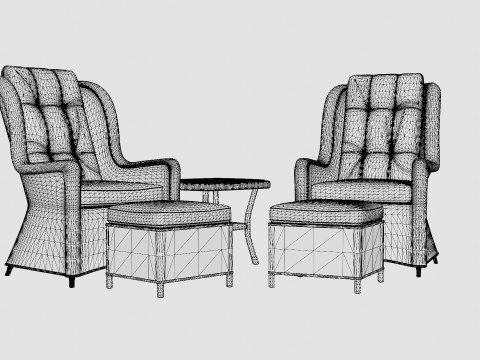 Lotus Lounge Duo Set 3D Модель